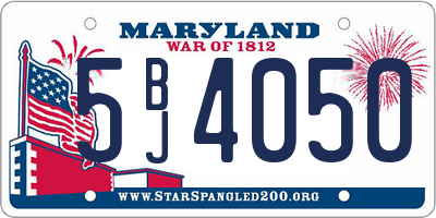 MD license plate 5BJ4050