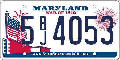 MD license plate 5BJ4053