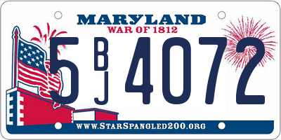 MD license plate 5BJ4072