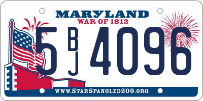 MD license plate 5BJ4096