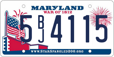 MD license plate 5BJ4115