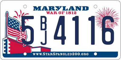 MD license plate 5BJ4116
