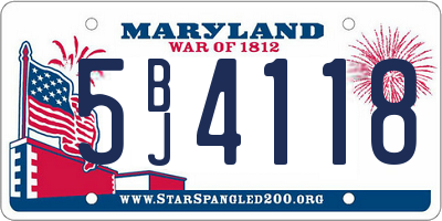 MD license plate 5BJ4118
