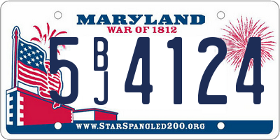 MD license plate 5BJ4124