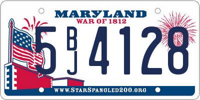 MD license plate 5BJ4128