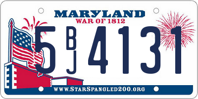MD license plate 5BJ4131