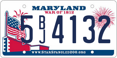 MD license plate 5BJ4132