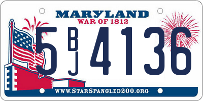 MD license plate 5BJ4136