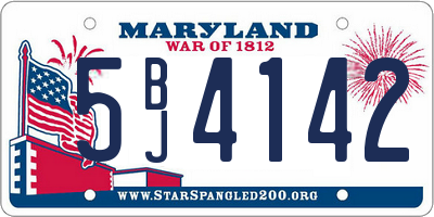 MD license plate 5BJ4142