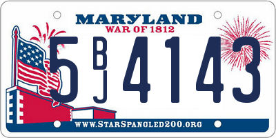 MD license plate 5BJ4143