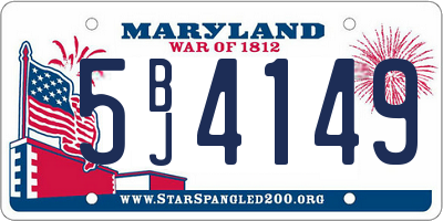 MD license plate 5BJ4149