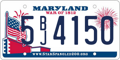 MD license plate 5BJ4150