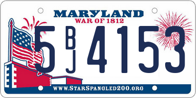 MD license plate 5BJ4153