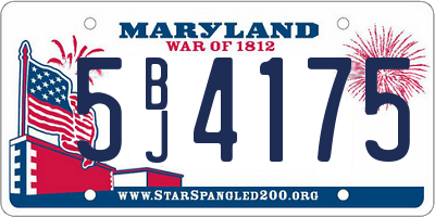 MD license plate 5BJ4175