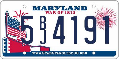 MD license plate 5BJ4191