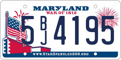 MD license plate 5BJ4195