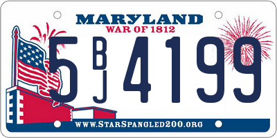 MD license plate 5BJ4199