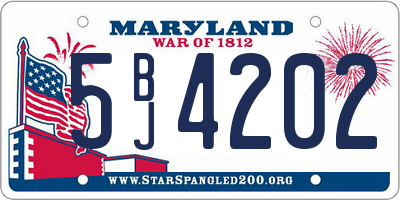 MD license plate 5BJ4202