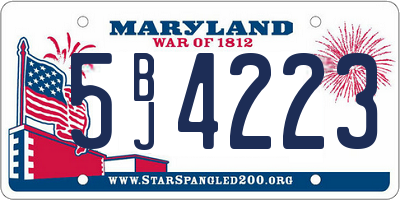 MD license plate 5BJ4223