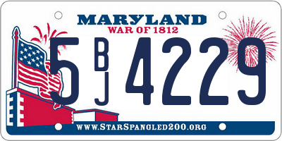 MD license plate 5BJ4229