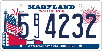 MD license plate 5BJ4232