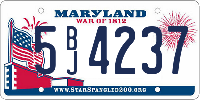 MD license plate 5BJ4237