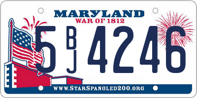 MD license plate 5BJ4246