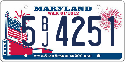 MD license plate 5BJ4251