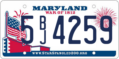 MD license plate 5BJ4259