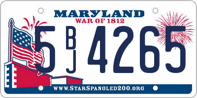 MD license plate 5BJ4265