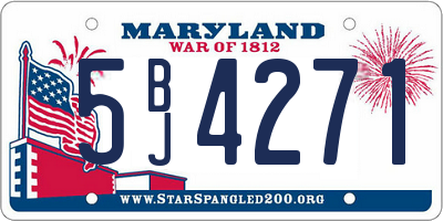MD license plate 5BJ4271