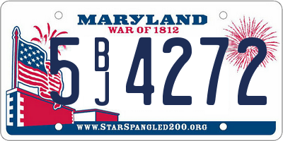 MD license plate 5BJ4272