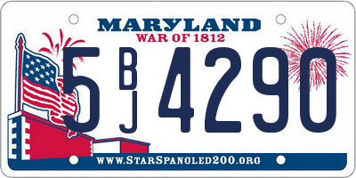 MD license plate 5BJ4290