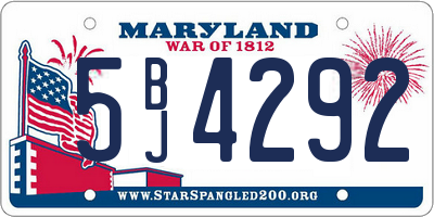 MD license plate 5BJ4292