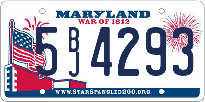 MD license plate 5BJ4293