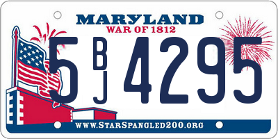 MD license plate 5BJ4295