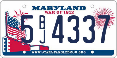 MD license plate 5BJ4337