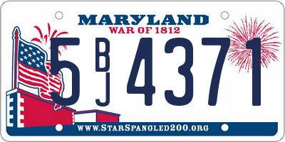 MD license plate 5BJ4371