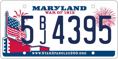 MD license plate 5BJ4395