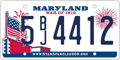 MD license plate 5BJ4412