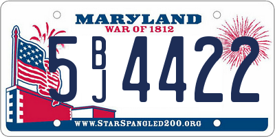 MD license plate 5BJ4422