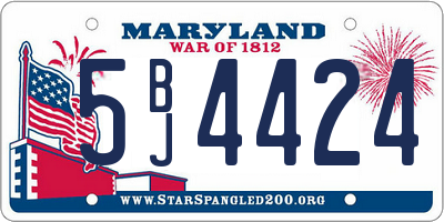 MD license plate 5BJ4424