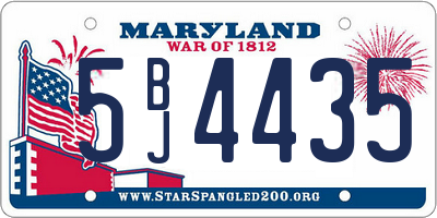 MD license plate 5BJ4435