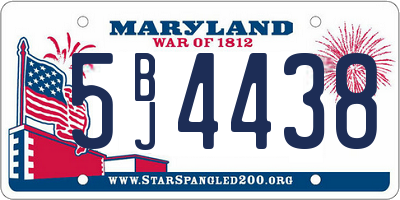 MD license plate 5BJ4438
