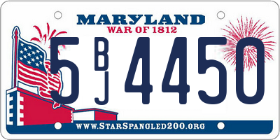 MD license plate 5BJ4450