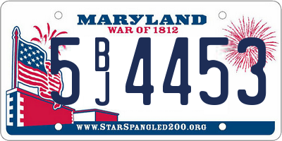 MD license plate 5BJ4453