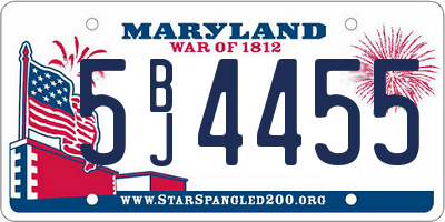 MD license plate 5BJ4455