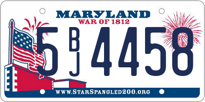 MD license plate 5BJ4458
