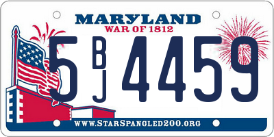 MD license plate 5BJ4459