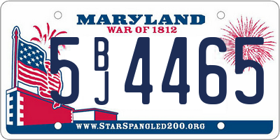 MD license plate 5BJ4465